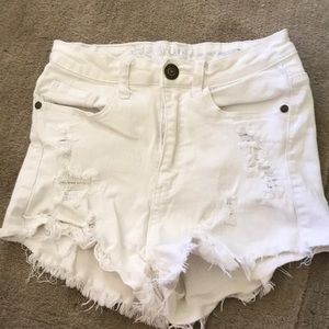 White high waisted shorts